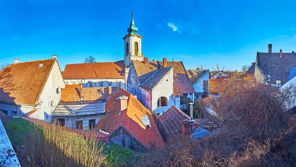 마을의 파노라마 헝가리 고베르 의높은 울타리 — 스톡 사진