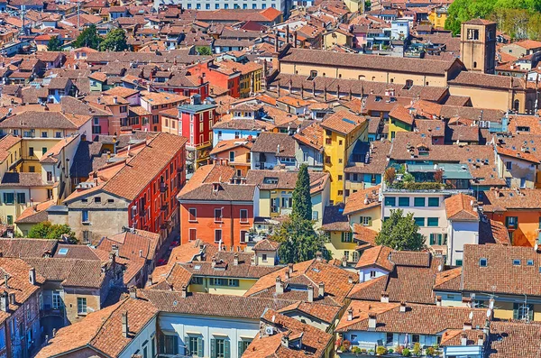 Brescia Gamla Stan Från Cidneo Hill Med Utsikt Över Röda — Stockfoto