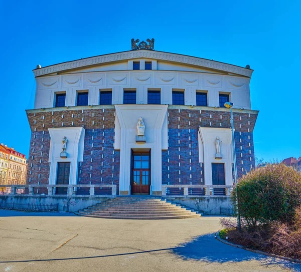 Fachada Art Nouveau Igreja Sagrado Coração Nosso Senhor Kostel Nejsvetejsiho — Fotografia de Stock