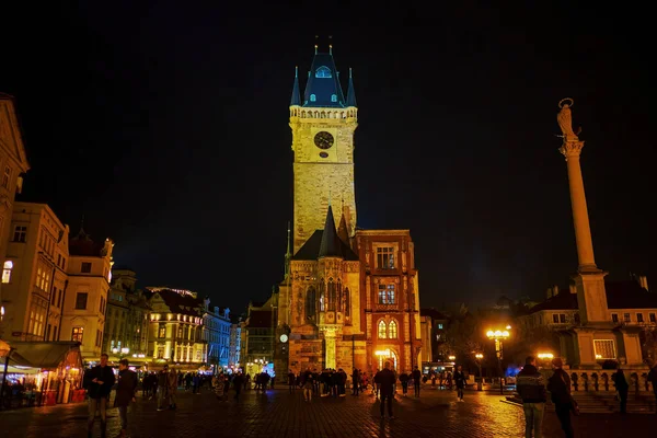 Praag Tsjechië Maart 2022 Het Stadhuis Toren Met Zijn Astronomische — Stockfoto