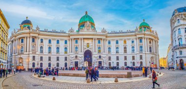 VIENNA, AUSTRIA - 17 Şubat 2019: Hofburg Sarayı 'nın Panorama' sı, 17 Şubat 'ta Viyana, Avusturya