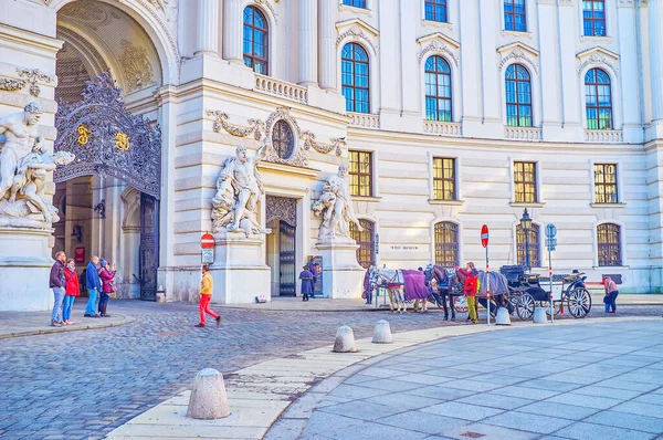 Βιεννα Αυστρια Φεβρουαριου 2019 Πλατεία Michaelerplatz Κύριο Ορόσημο Είσοδος Του — Φωτογραφία Αρχείου