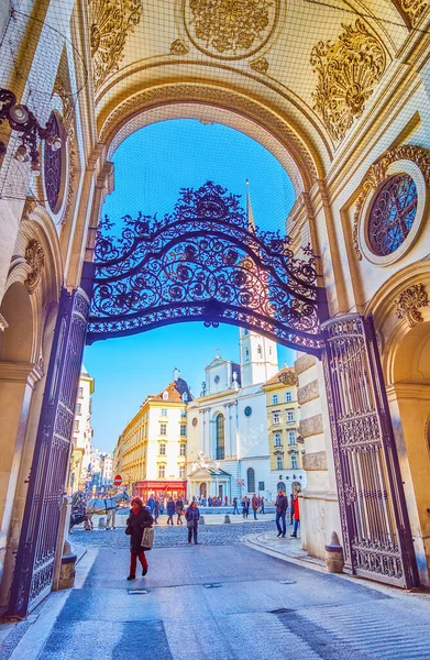 Vienna Österrike Februari 2019 Utsikten Över Michaelertrakt Michaelerplatz Michael Square — Stockfoto