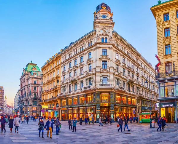奥地利维也纳 2019年2月17日 奥地利维也纳市中心格拉本街的历史建筑 — 图库照片