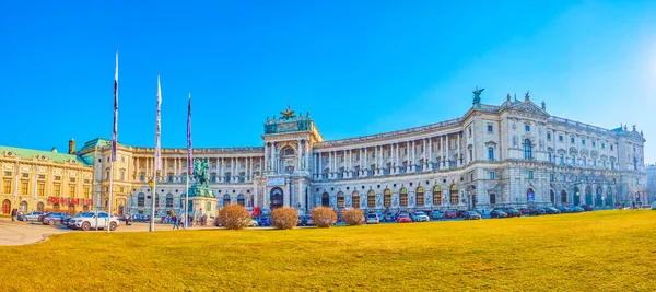 Vienna Αυστρια Φεβρουαριου 2019 Πανόραμα Πλατείας Heldenplatz Και Θεαματικό Μπαρόκ — Φωτογραφία Αρχείου