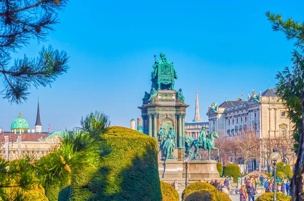 Vienna Österrike Februari 2019 Det Enastående Maria Theresa Monumentet Bland — Stockfoto