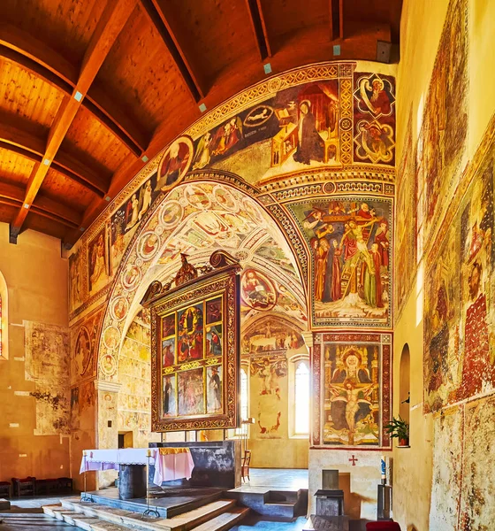 Ascona Švýcarsko Března 2022 Ohromující Freskový Interiér Kostela Santa Maria — Stock fotografie