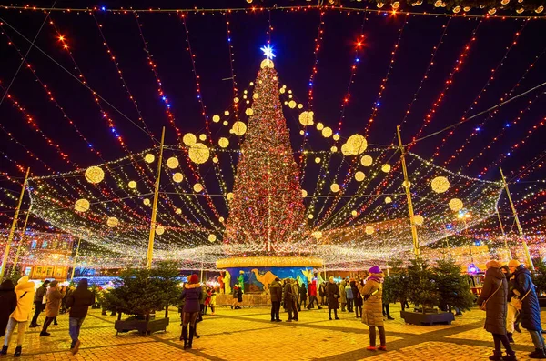 Kiew Ukraine Dezember 2021 Der Weihnachtsmarkt Auf Dem Sophienplatz Ist — Stockfoto