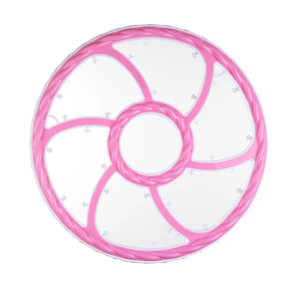 beyaz zemin üzerine pembe ve beyaz clothespin tutucu