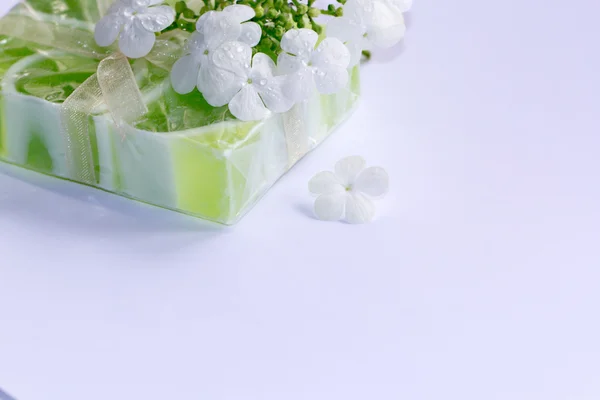 A kézimunka 2 zöld szappan — Stock Fotó