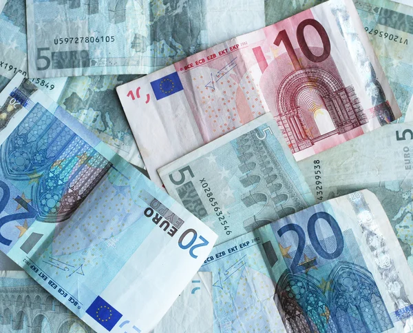 Używane banknotów euro — Zdjęcie stockowe