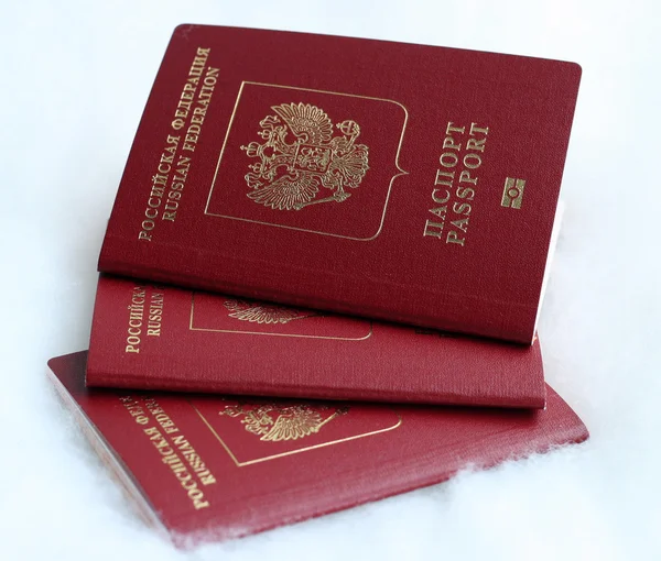 Three russian passports — Stock Photo, Image