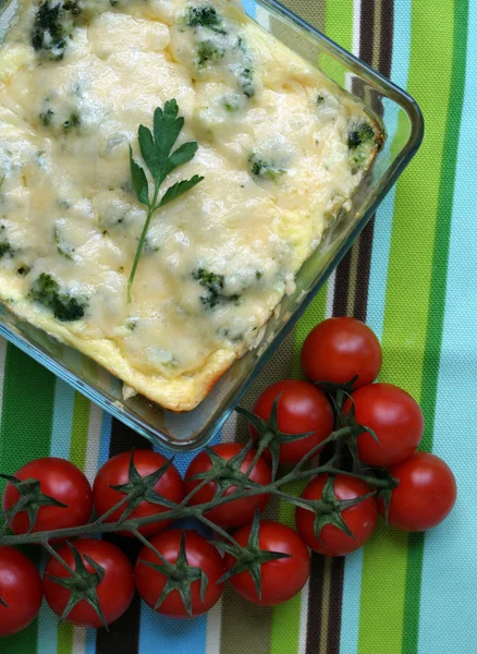 Casserole with broccoli and cheese — Stock Photo, Image