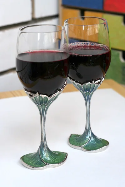 İki şarap bardağı. — Stok fotoğraf