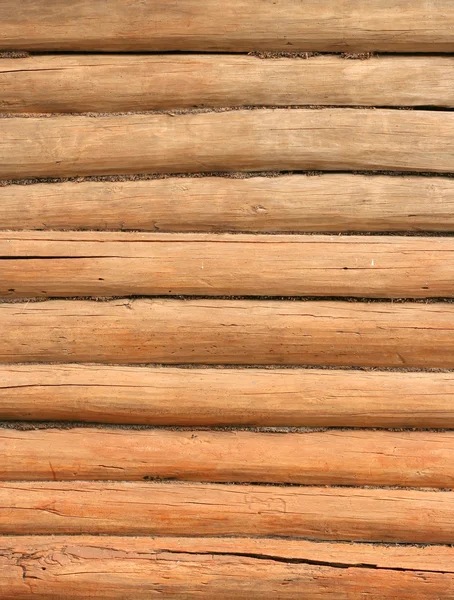 Wooden log wall texture - vertical — Stock Photo, Image