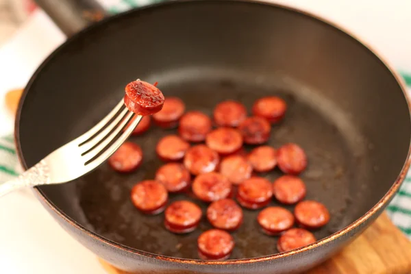 One slice of sausage — Stock Photo, Image