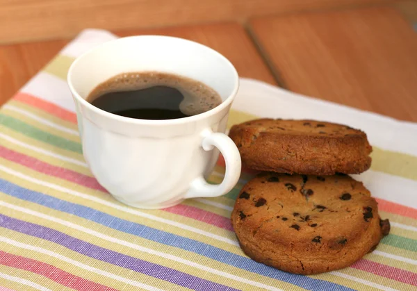 Taza de café con galletas — Foto de Stock