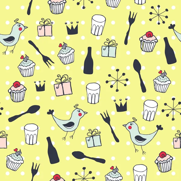 Cute holiday seamless pattern — Stock Vector