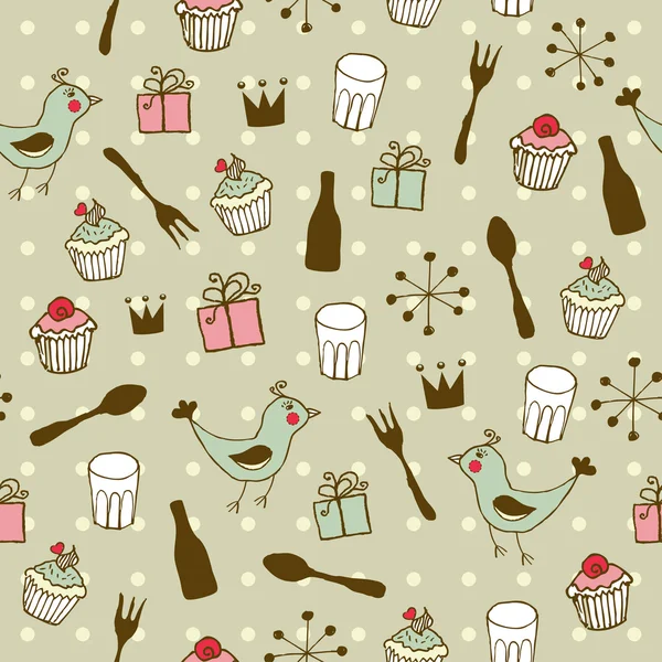 Cute holiday seamless pattern — Stock Vector