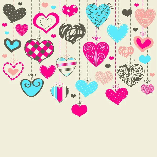 Fondo colorido con corazones — Vector de stock