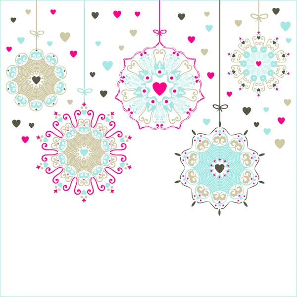 Decorative stars with hearts — Stock Vector