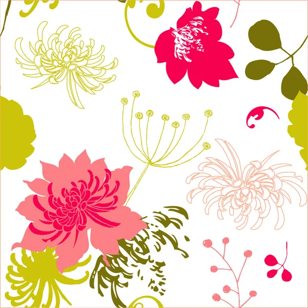 Modèle floral coloré — Image vectorielle