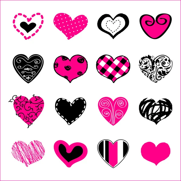 Set of hand drawn hearts for You — Stock Vector