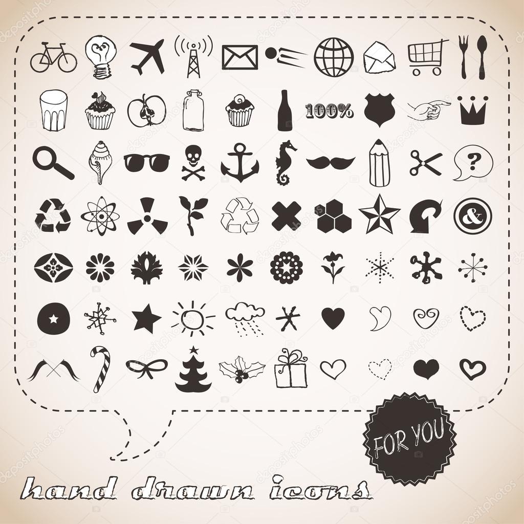 Hand drawn icons set for You