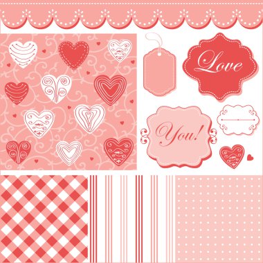 çerçeveler ve sevimli romantik arka planlar