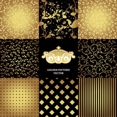 Set of black and golden patterns for your design