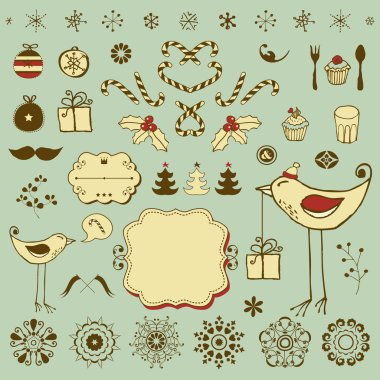 komik hayvanlar ile klasik Noel ayarlamak