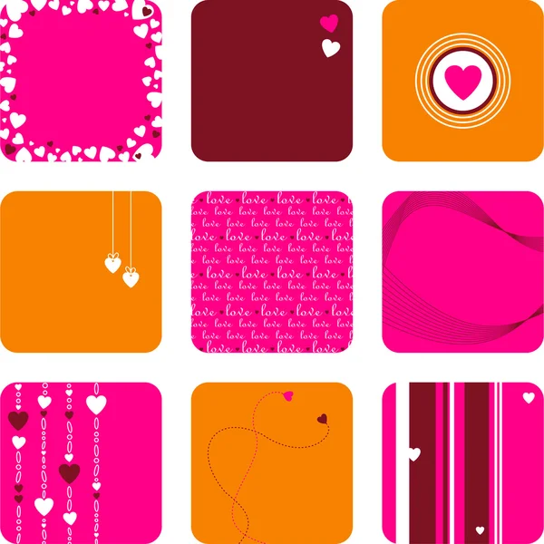 Lovely set of hearts — Stock Vector