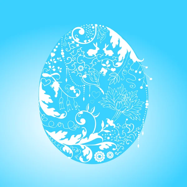 Easter card with stylized floral egg — Stock Vector