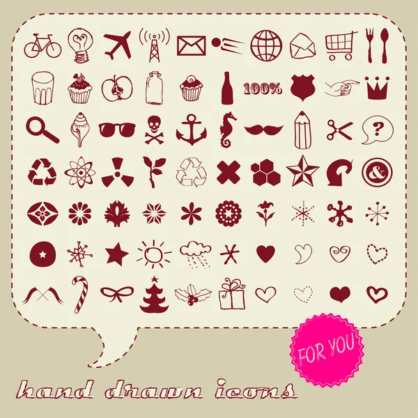 Hand drawn icons set for You — Stock Vector
