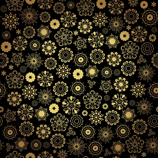 Elegant black golden seamless pattern — Stock Vector