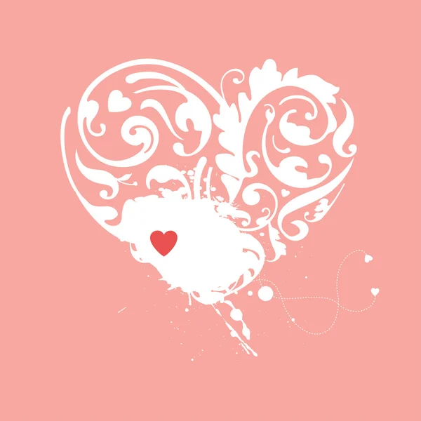 Decorative floral heart — Stock Vector