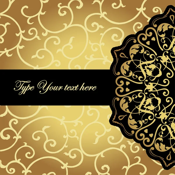 Élégant motif doré noir — Image vectorielle