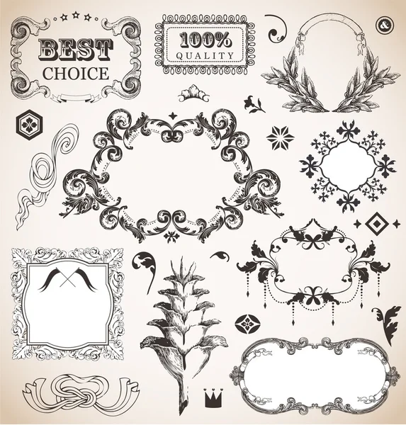 Vector set in vintage style — Stock Vector