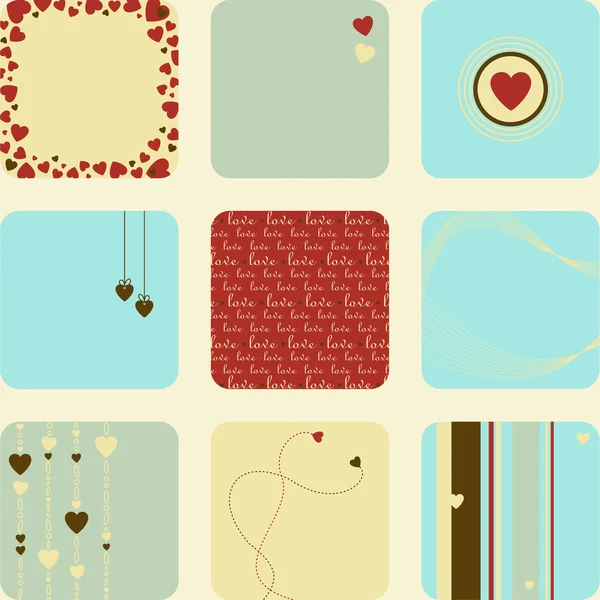 Lovely set of hearts — Stock Vector