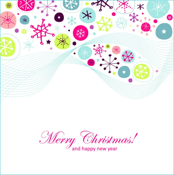 Χριστουγεννιάτικη κάρτα με σχέδιο νιφάδα χιονιού — Διανυσματικό Αρχείο