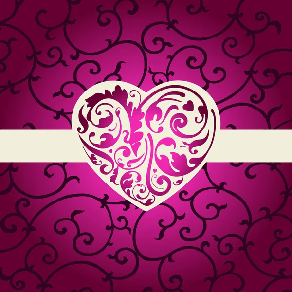Carte élégante en forme de coeur — Image vectorielle