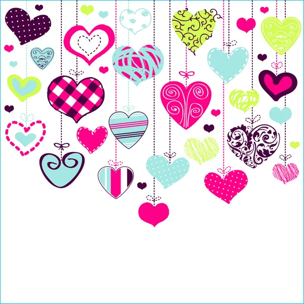 Romantic card with stylized hearts — Stock Vector