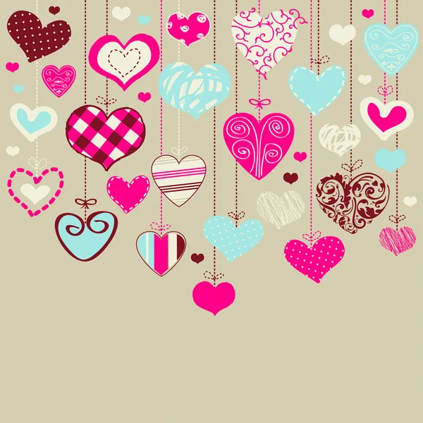 Romantic card with stylized hearts — Stock Vector