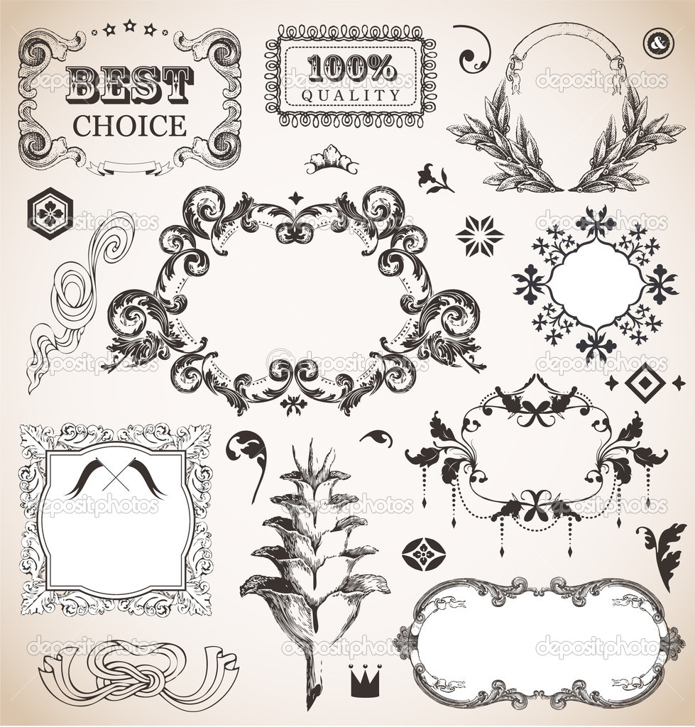 vector set in vintage style