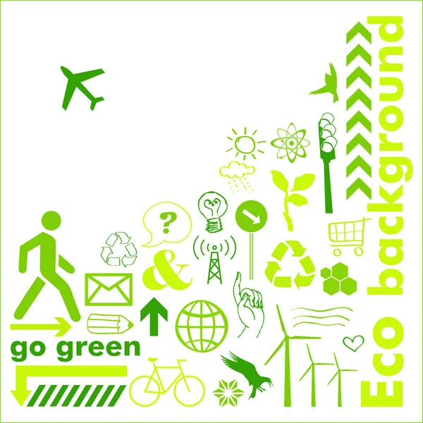 Go Green kartu - Stok Vektor