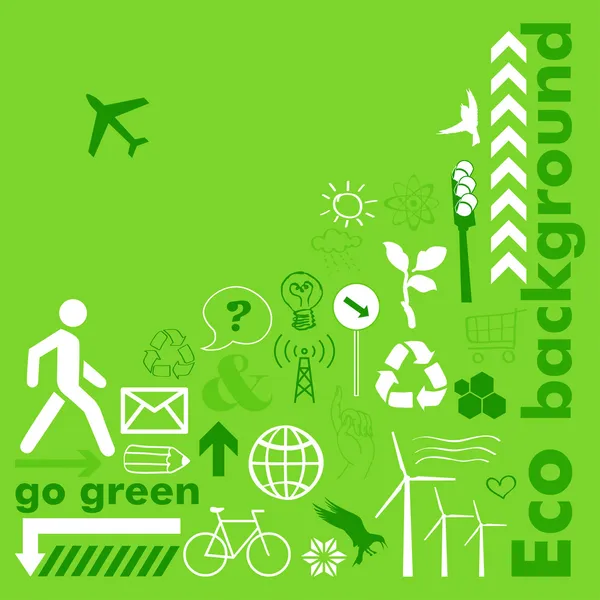Go Green kartu - Stok Vektor