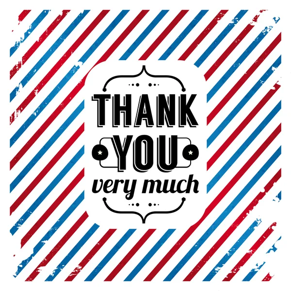 Tack-kort på tricolor grunge bakgrund. tacksamhet-kort för dina kunder. vektorbild. — Stock vektor