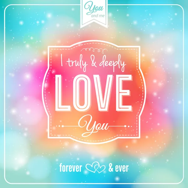 Romantic card on a soft fantasy background. — Stock Vector