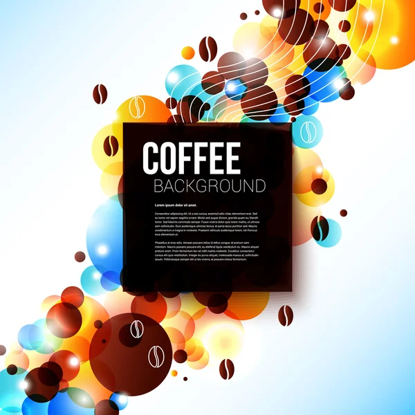 Bright coffee background with flare effect. — Stock Vector