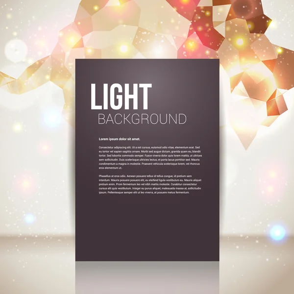 Mise en page lumineuse et scintillante avec place pour votre texte . — Image vectorielle
